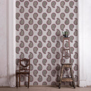 Silk Swirl - Paisley Wallpaper - Grasscloth, Straight Match | Supply Showroom