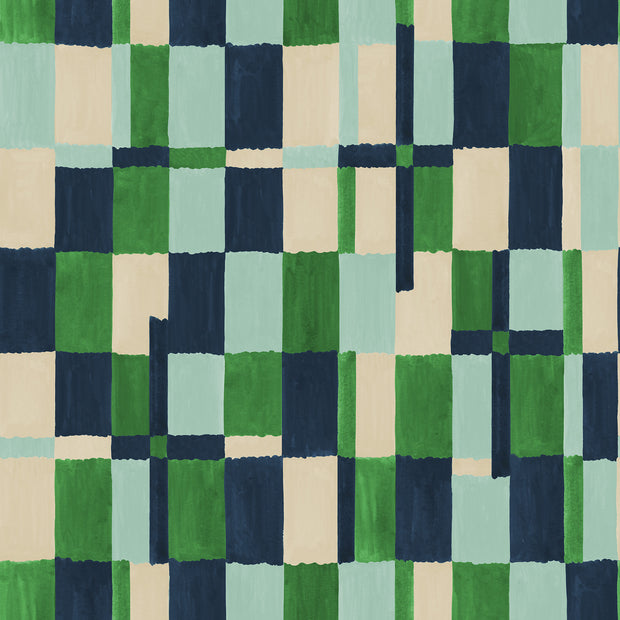 Lygia Wallpaper – Green & Blue | Elegant Floral Wall Covering