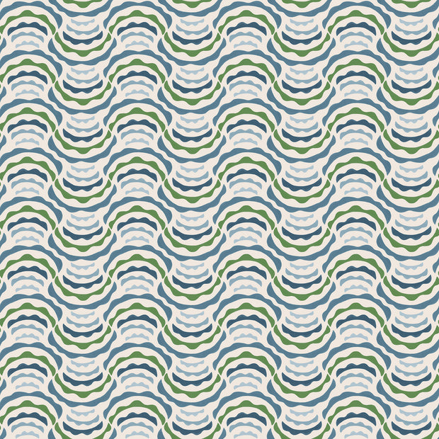 Marola Wallpaper – Blue & Grass | Modern Botanical Wall Design