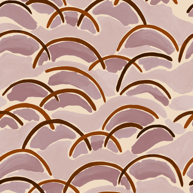 Maroon + Mauve Wallpaper – Orla | 5 Yard Clay-Coated Roll