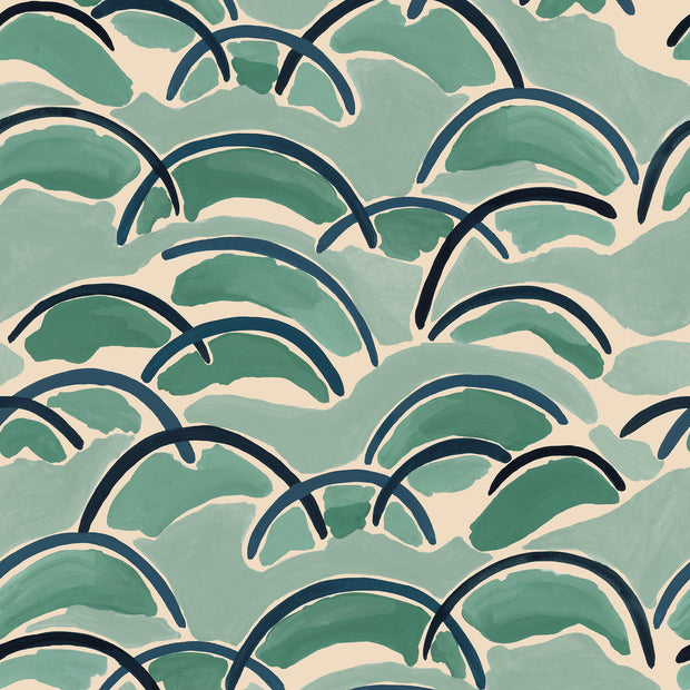 Teal Wallpaper – Orla | 5 Yard Clay-Coated Roll, 27" Wide