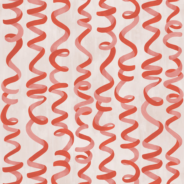 Coral + Vermillion Wallpaper – Samba | 5 Yard Clay-Coated Roll
