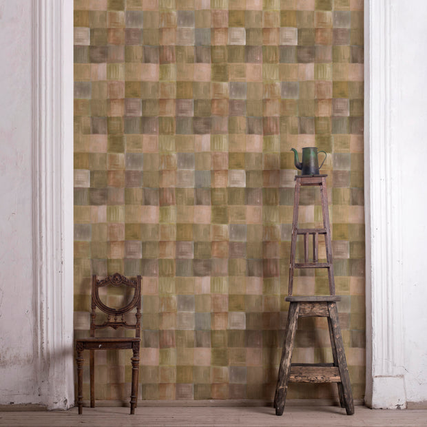 Cobblestone - Plaid Wallpaper - Non-Woven Fibre, Straight Match | Supply Showroom