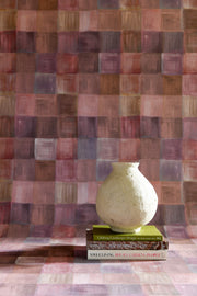 Pink Prosciutto - Plaid Wallpaper - Non-Woven Fibre, Straight Match | Supply Showroom