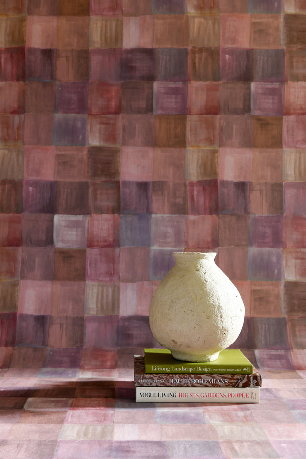 Pink Prosciutto - Plaid Wallpaper - Non-Woven Fibre, Straight Match | Supply Showroom