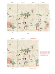Ecru Prospect Park Wallpaper – Large Clay Coated Panel Wallcovering
