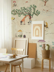 Ecru Prospect Park Wallpaper – Large Clay Coated Panel Wallcovering