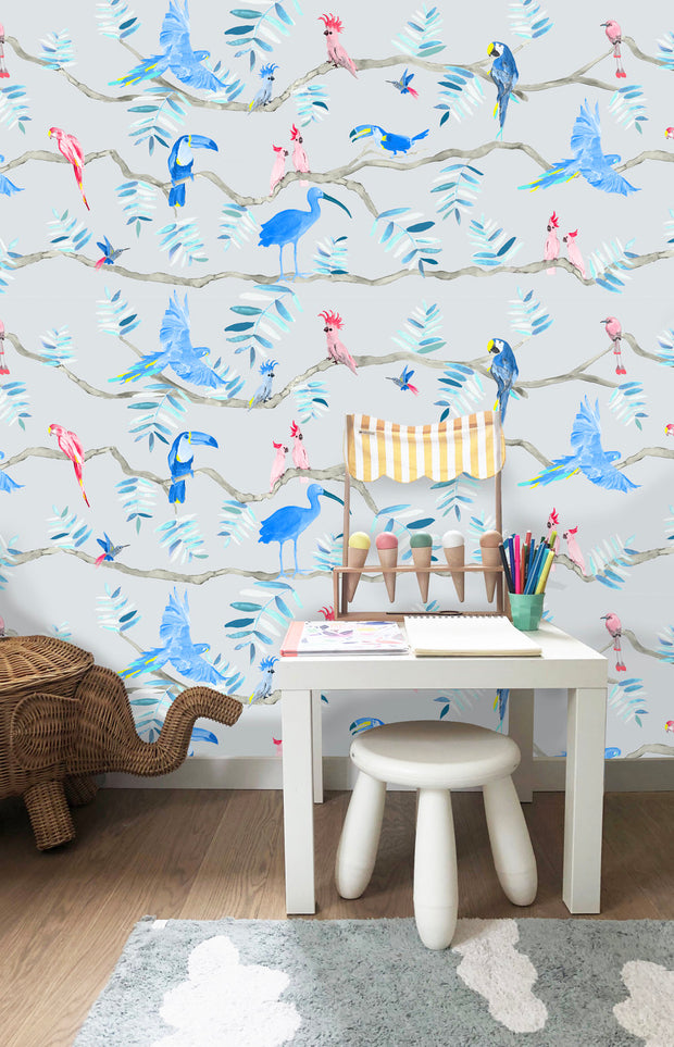 Blue & Coral Toucans - WP
