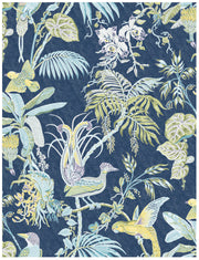 Paradise Wallpaper – Blue | Tropical Designer Wall Covering by Yard