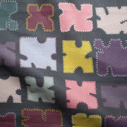 Grape - Patchwork - Linen Cotton Fabric - Premium Quality | Supply Showroom