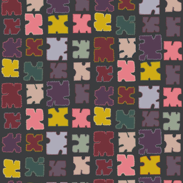 Grape - Patchwork - Linen Cotton Fabric - Premium Quality | Supply Showroom