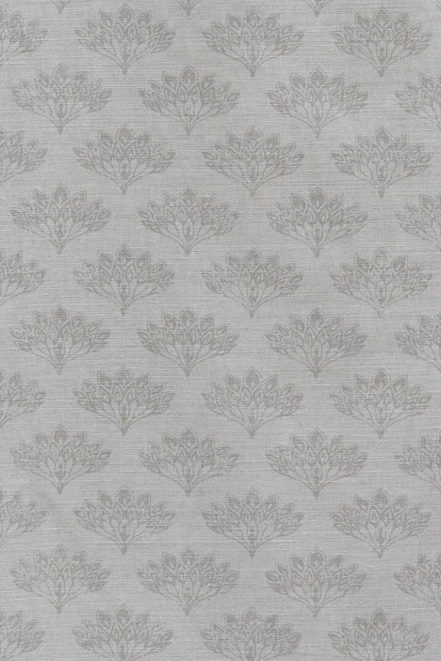 Grey - Peacock Fabric - Linen Cotton Print | Supply Showroom