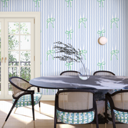 Blue Wallpaper – Bow Stripes Collection | Timeless Stripes