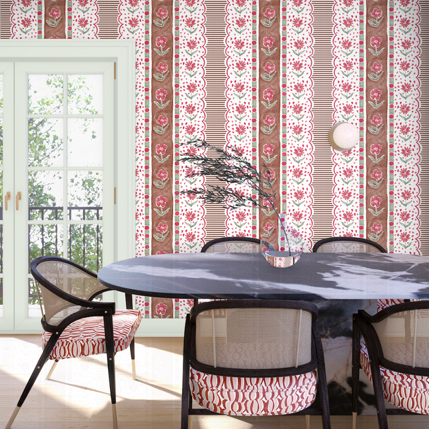 Mahogany Wallpaper – English Cottage Collection | Timeless Wallcovering