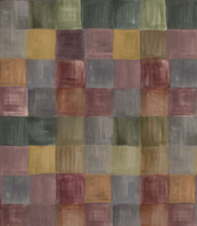 A section of wallpaper with a geometric plaid pattern in a variety of colors including brown, green, gray, and purple - City Square - Plaid Wallpaper - Non-Woven Fibre, Straight Match | Supply Showroom