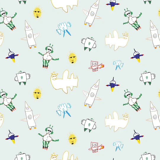 Blue Thunder Wallpaper – Planet Chillin' | Clay-Coated, 51" Wide, By Yard