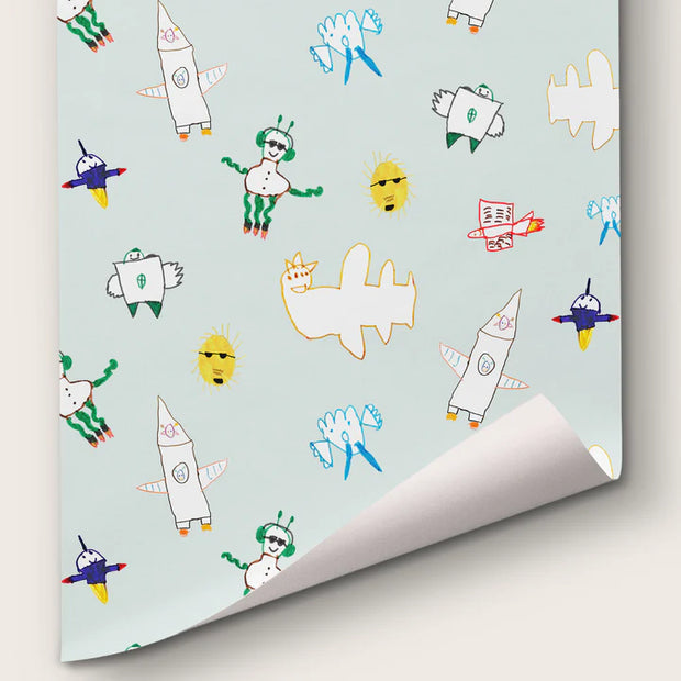 Blue Thunder Wallpaper – Planet Chillin' | Clay-Coated, 51" Wide, By Yard
