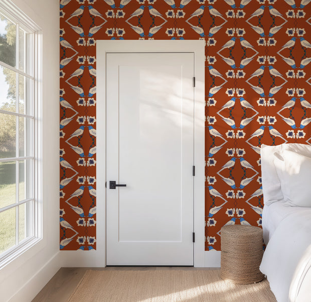 Rust Polly Wallpaper – Non Woven Designer Pattern Roll – SUPPLY Showroom