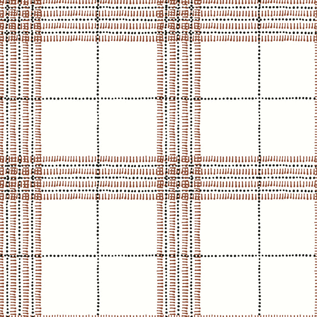 Russet/Charcoal Fabric - Prairie Style Plaid | 100% Linen | Supply Showroom