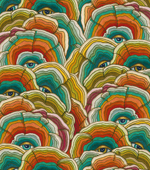 Spring Lake Reishi Fabric – 100% Linen, 54" Wide, 27" Repeat