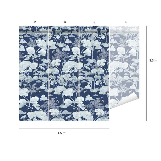 Dark Blue - Aleteo Wallpaper | 50cm x 10m Panels