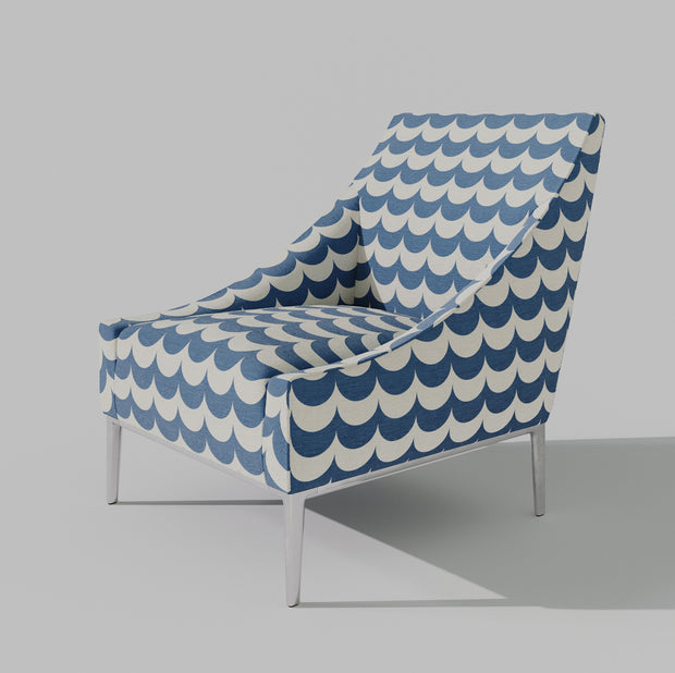 Blue/Cream Fabric – Scoop, Nylon & Cotton Blend, 136cm Width