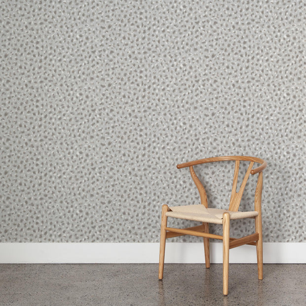 Soft Grey Serval Wallpaper – Kate Nixon x Quercus & Co | Half Drop