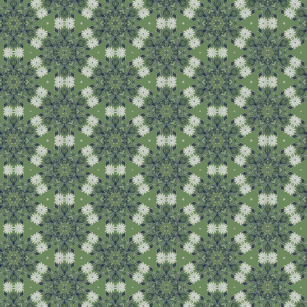 A wallpaper with a geometric pattern featuring diamonds in shades of green and blue - Stardust Green Wallpaper - Toll Coated Non-Woven, Straight Match | Supply Showroom