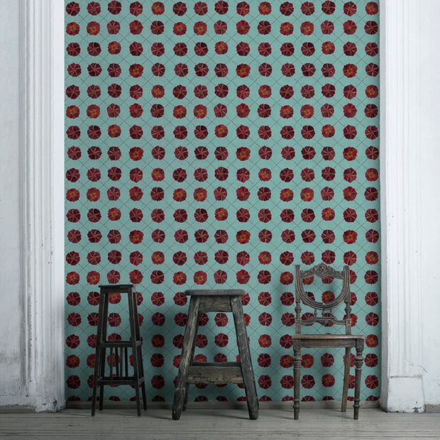 Bedside - Suzani Wallpaper - Non-Woven Fibre, Straight Match | Supply Showroom