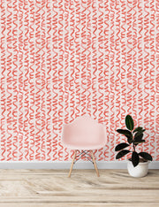 Coral + Vermillion Wallpaper – Samba | 5 Yard Clay-Coated Roll