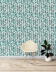 Teal Wallpaper – Samba | 5 Yard Clay-Coated Roll, 27" Wide