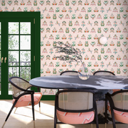 Curio Cameo Wallpaper – Pink Clay & Green | Sarah Gordon Designer WP