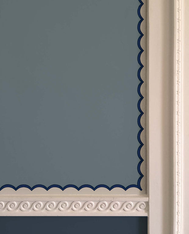 Dark Blue - Scalloped Wallpaper Border - Non Woven, 5cm Trim Width | Supply Showroom