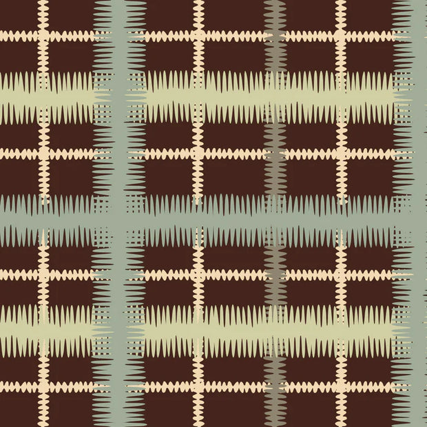Pistachio - Squiggle Tartan Grand - Linen Cotton Fabric - Premium Quality | Supply Showroom