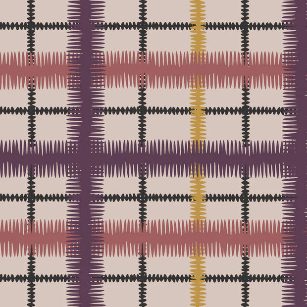 Royal - Squiggle Tartan Grand - Linen Cotton Fabric - Premium Quality | Supply Showroom