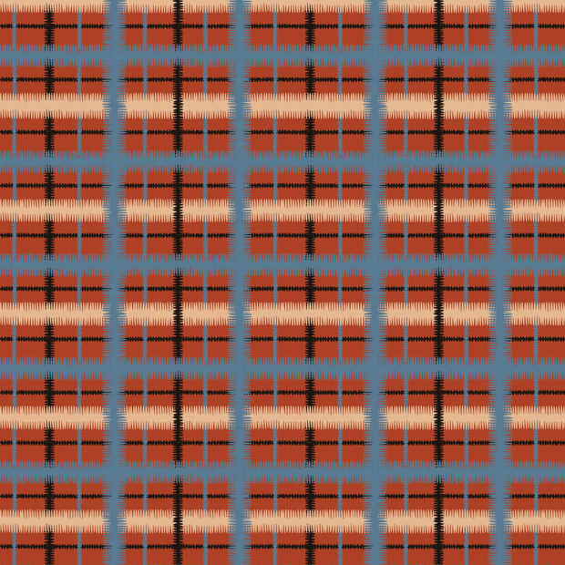 Paprika - Squiggle Tartan - Linen Cotton Fabric - Premium Quality | Supply Showroom