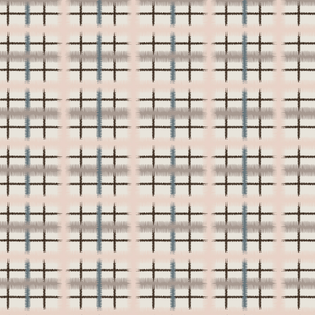 Powder - Squiggle Tartan - Linen Cotton Fabric - Premium Quality | Supply Showroom