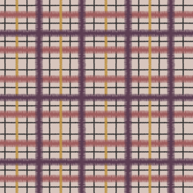 Royal - Squiggle Tartan - Linen Cotton Fabric - Premium Quality | Supply Showroom