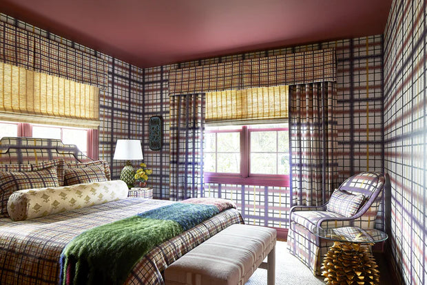 Royal - Squiggle Tartan Grand - Linen Cotton Fabric - Premium Quality | Supply Showroom