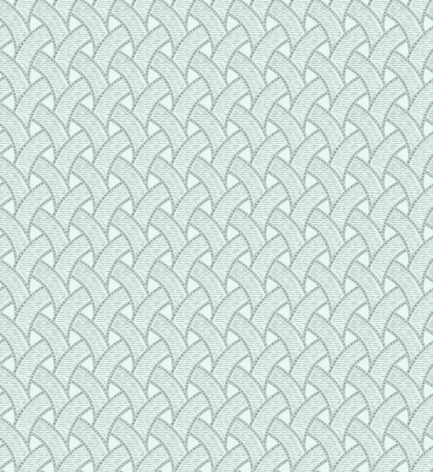 A wallpaper pattern featuring geometric squiggles in a consistent motif - Sage Wallpaper – Squiggles Pattern, Toll Coated, 27.5” Width Roll