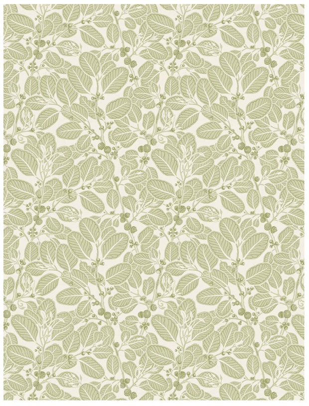 A section of wallpaper with a green floral pattern. Stringybark Wallpaper – Green | Modern Textured Wall Covering by Yard