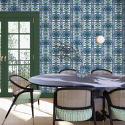Tapestry Wallpaper in Blue & Grass – Bold Non-Woven Design