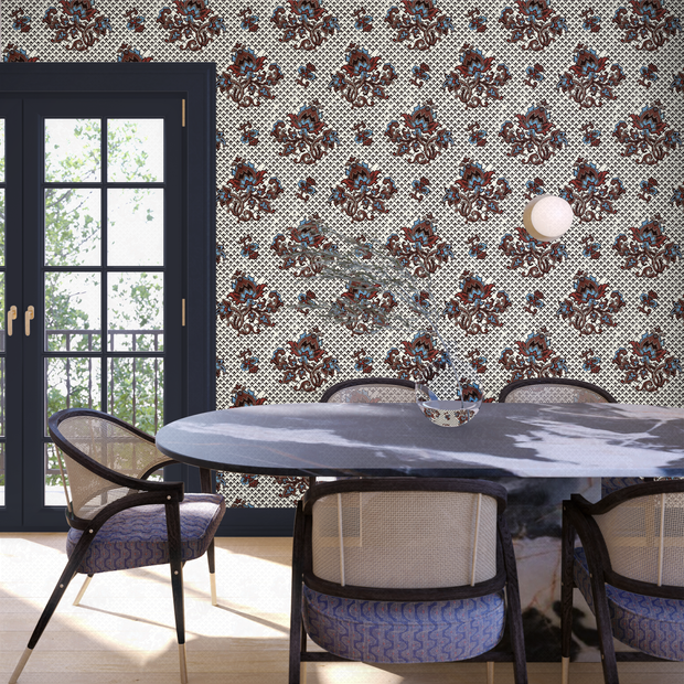 Cocoa Wallpaper – Flame Stitch Collection | Double Roll