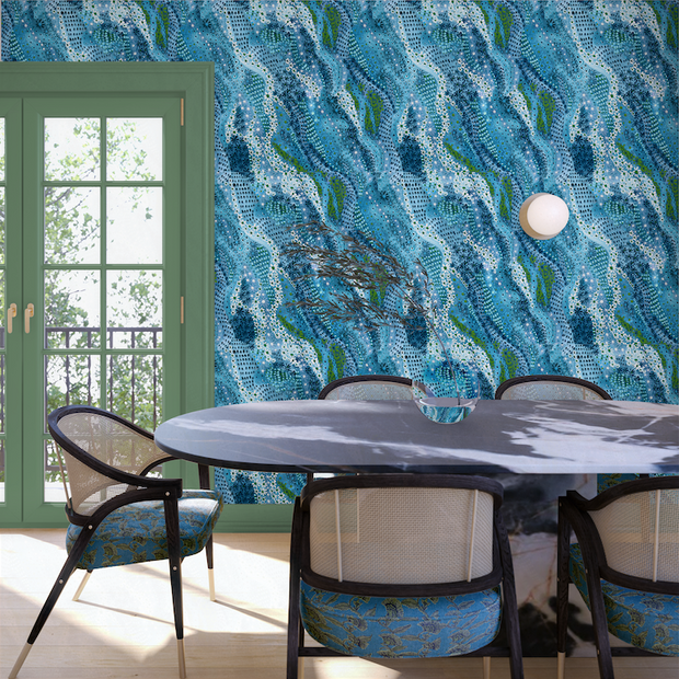 Cobalt Wallpaper – Movement Collection | Modern Non-Woven Wallcovering