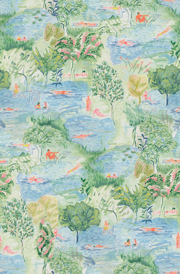 Natural Swimmers Wallpaper – Artistic Clay Coat | Sold by Yard