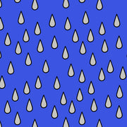 A wallpaper pattern featuring a repeated geometric shape of raindrops on a blue background - Raindrops on our Rooftops Wallpaper – Luxury Pearlescent Wall Décor