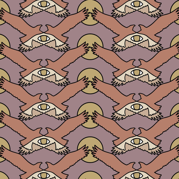 The Birds and Seas Hazy Lilac Wallpaper – Luxury Pearlescent Décor