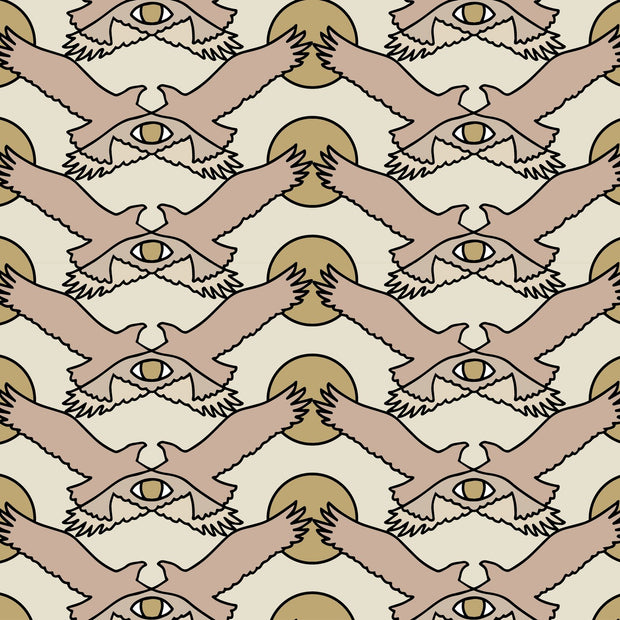 The Birds and Seas Ivory Dawn Wallpaper – Luxury Pearlescent Wall Art