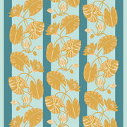 Trellis Wallpaper in Dusty Blue & Ochre | Clay Coated Roll