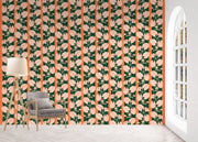 Trellis Wallpaper in Jasper & Coral | Clay Coated Roll